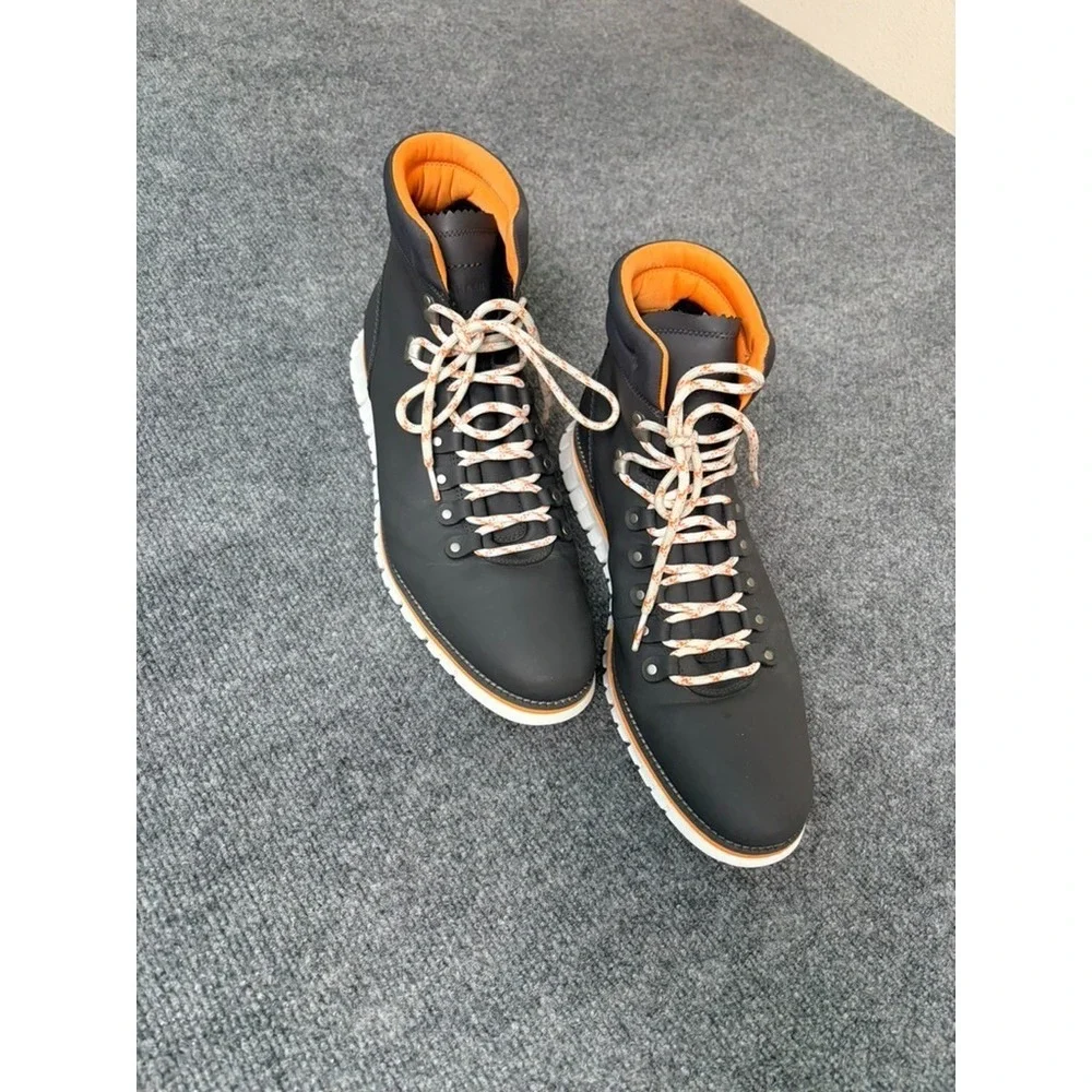 Cole Haan Zerogrand Hiker Boots Men's Black Orange Waterproof C31627 Size 13M